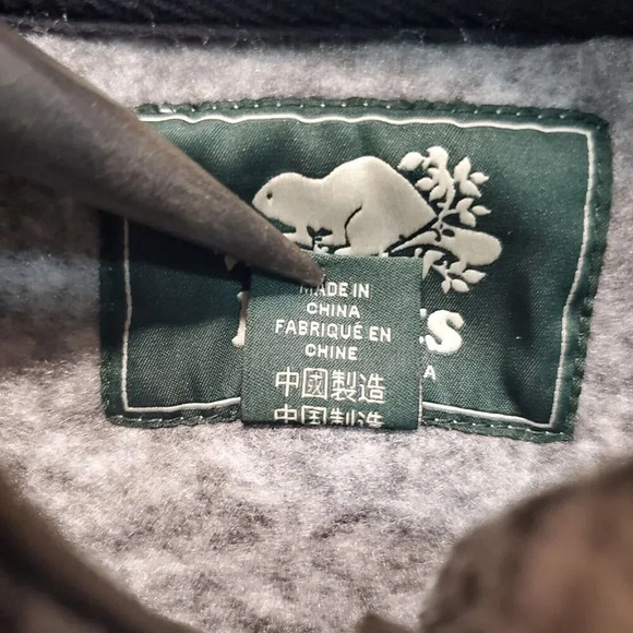 Vintage Roots Canada Men's Fleece Jacket Size Large Heather Black White Full Zip - Picture 4 of 16